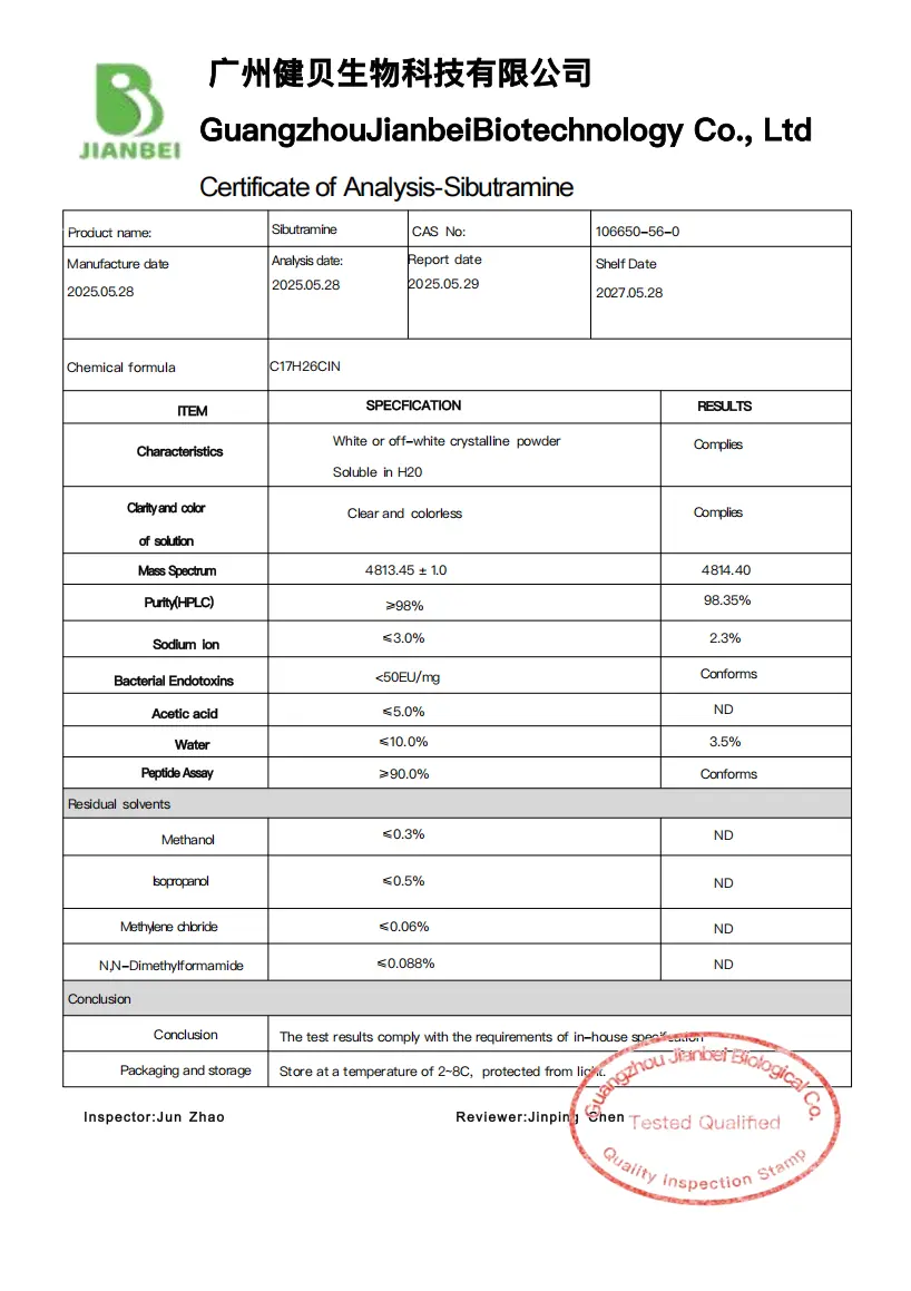 Sibutramine Powder COA